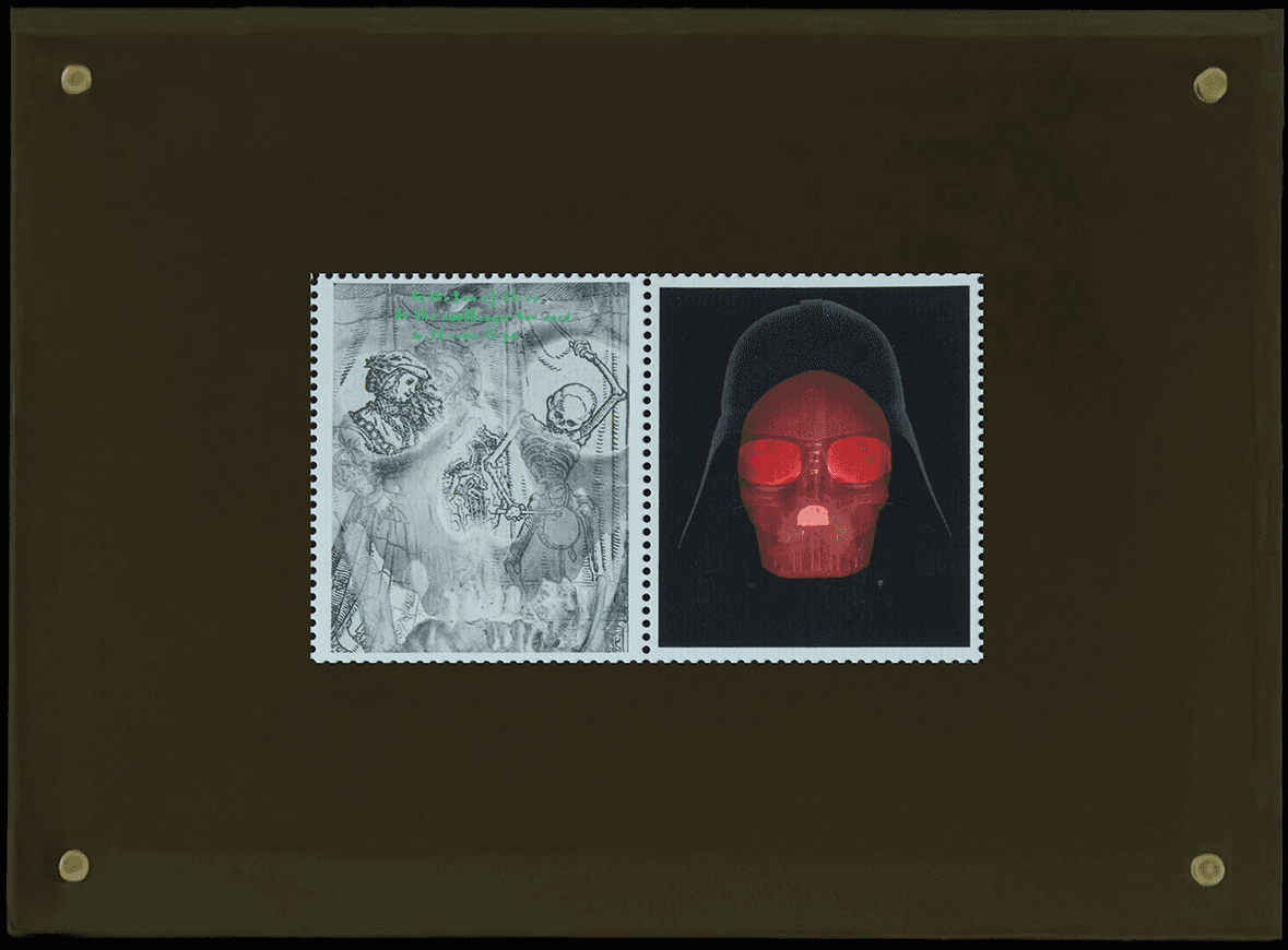 Framed Skull Portrait stamp arrangement six